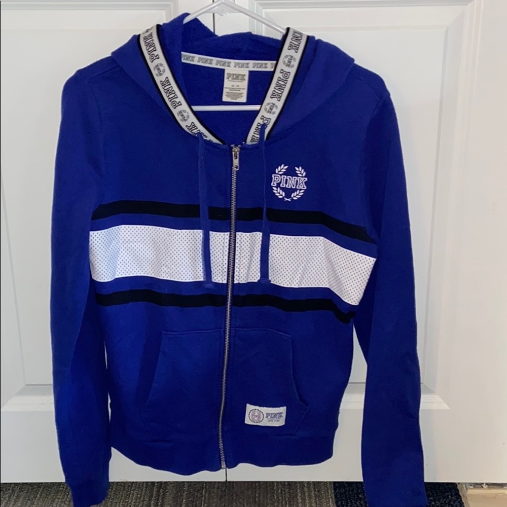 Perfect condition PINK VS blue zip up (m)